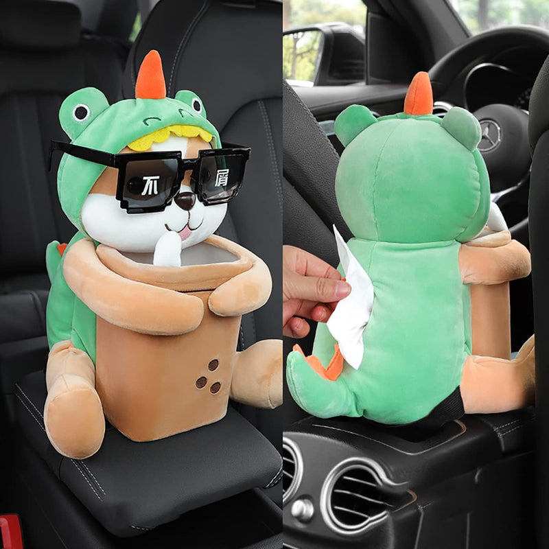 TEDDY CAR.Cajas de pañuelos multifunción 2 en 1 , accesorios, bolsa de pañuelos,funda de soporte de felpa, decoración Interior de juguetes para Autos