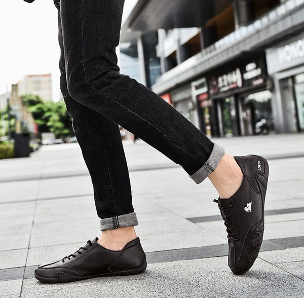 Kool Man.Zapatos Italianos Impermeables - Hechos a mano. Zapatos bajos de cuero para hombre. Zapatillas casuales antideslizantes y transpirable.