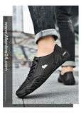 Kool Man.Zapatos Italianos Impermeables - Hechos a mano. Zapatos bajos de cuero para hombre. Zapatillas casuales antideslizantes y transpirable.