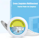 Magic,Crema limpiadora y quitamanchas multifuncional, limpiador de zapatos blancos,crema limpiadora multiusos sin enjuague.Kit de 260 gms con esponja.