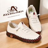 Zapatos de mujer blancos ALL ONLINE 24 estilo casual con suela marron antideslizante y etiqueta Happy Girl