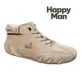 HAPPY MAN Botines ALLONLINE24 botines de hombre beige en ante con cordones y suela flexible