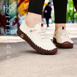 Zapatillas mujer ALL ONLINE 24 estilo casual beige con suela marrón antideslizante Happy Girl