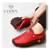 Zapatillas mujer rojas flexibles de cuero sintetico con suela antideslizante Happy Girl ALL ONLINE 24