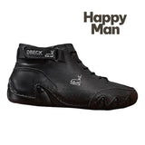 HAPPY MAN Botines . Botines negros de piel con velcro y cordones, suela flexible y marca DBECK