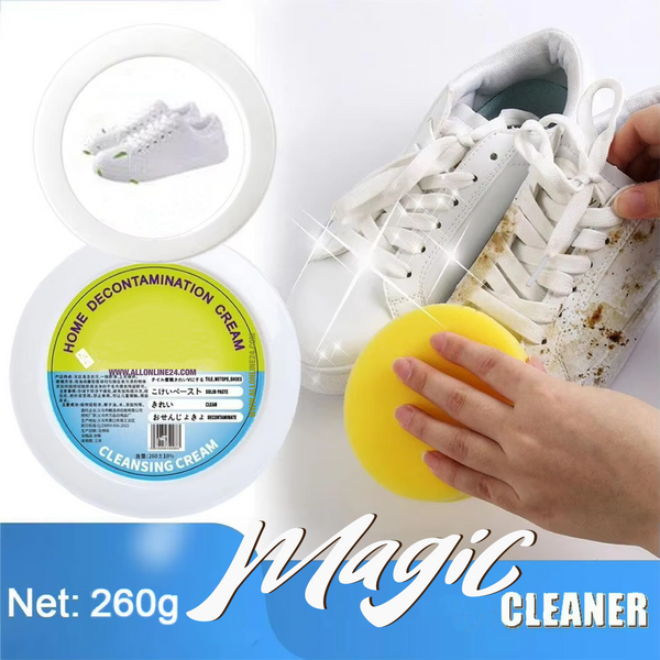 Magic Crema kit de limpieza de zapatos multifuncional con espuma amarilla limpia zapatillas blancas sucias
