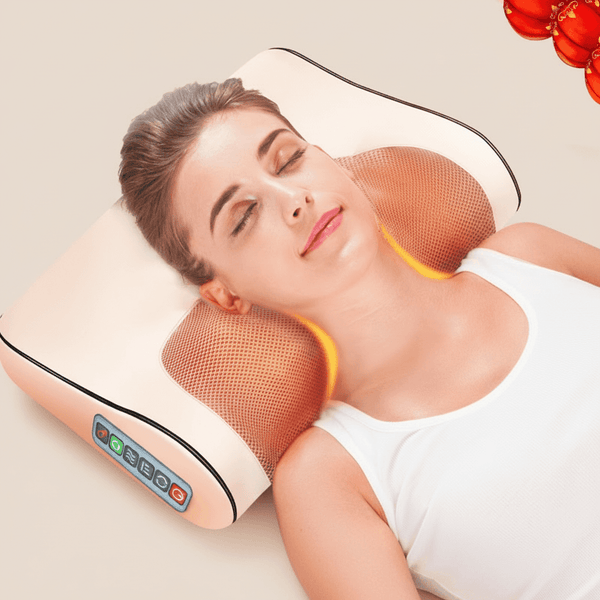 Almohada de masaje relajante con calefacción  para cuello, hombros, espalda y cuerpo.