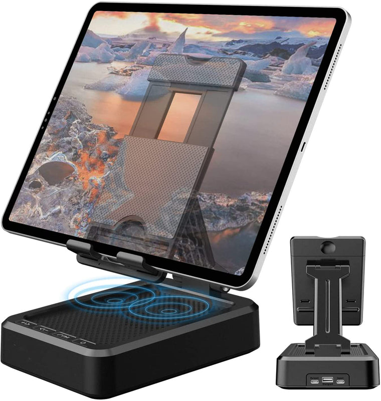 Cell Phone Stand with Wireless Bluetooth Speaker and Anti-Slip Base HD Surround Sound Perfect for Home and Outdoors for iPhone/ipad/Samsung Galaxy
