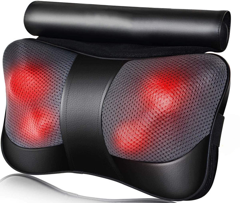 Neck Massage Pillow Deep Kneading Shoulder Back and Foot Massager with Heat-Relaxation Gifts for Women/Men/Dad/Mom