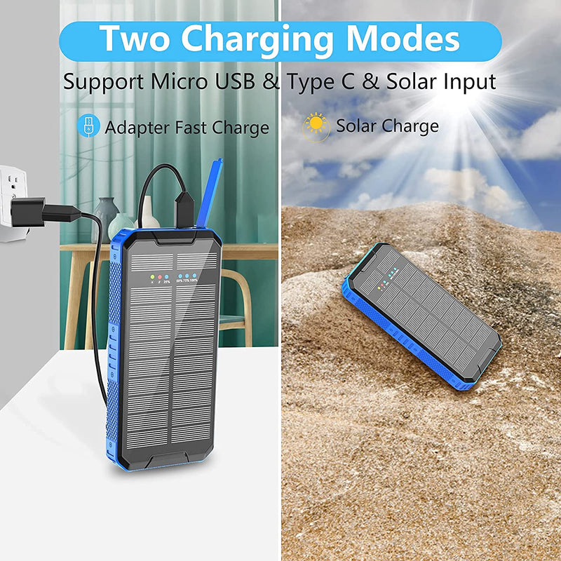 Cargador solar Power Bank de 30000 mAh Wireless Qi Fast Charge