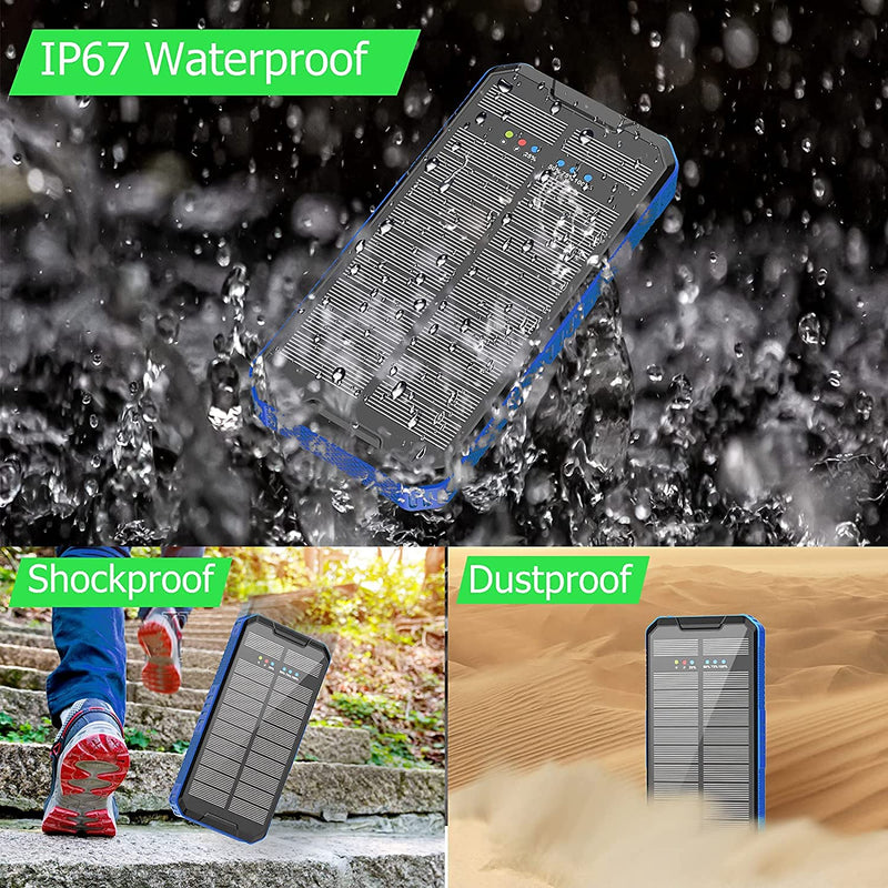 Cargador solar Power Bank de 30000 mAh Wireless Qi Fast Charge