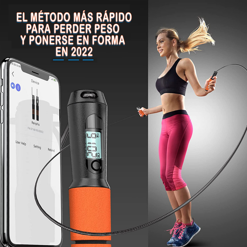 Smart Jump Rope, Fitness Skipping Rope with APP Data Analysis, Workout for Home Gym, Crossfit, Counter for Exercise for Men, Women . Cuerda de saltar