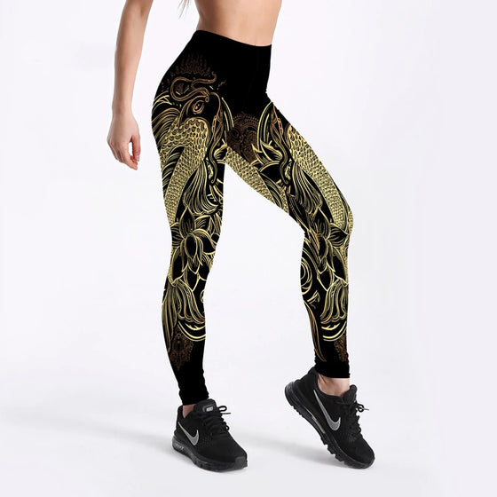 Vivian Soft Elastic Streak Printed Simple Style Fitness Workout Pants Big Size From S to 4 XL