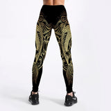 Vivian Soft Elastic Streak Printed Simple Style Fitness Workout Pants Big Size From S to 4 XL