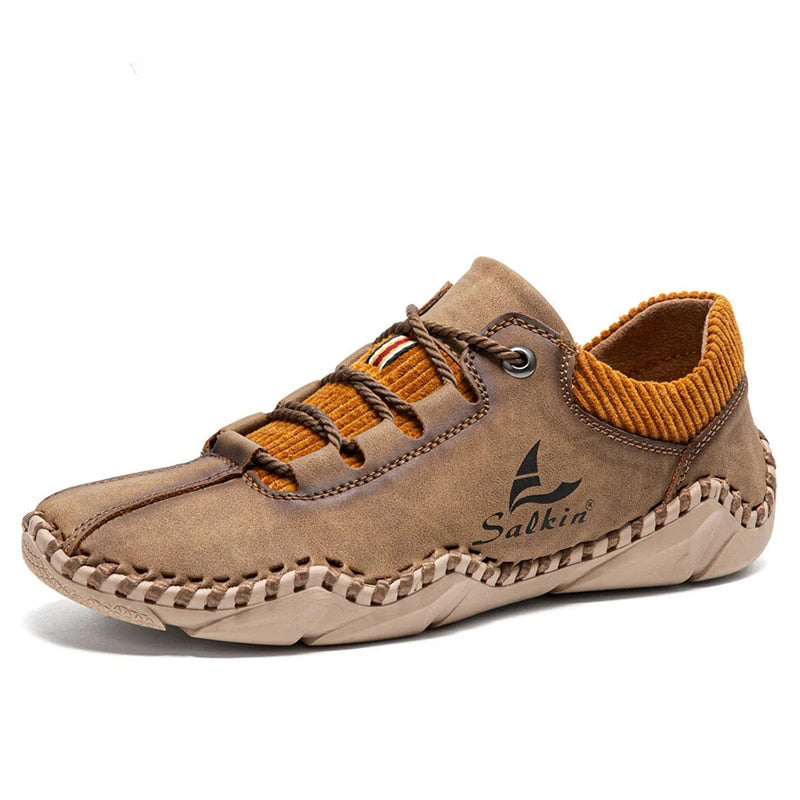 Handmade leather sneakers, casual for men, driving, office, light and very flexible footwear for all occasions 