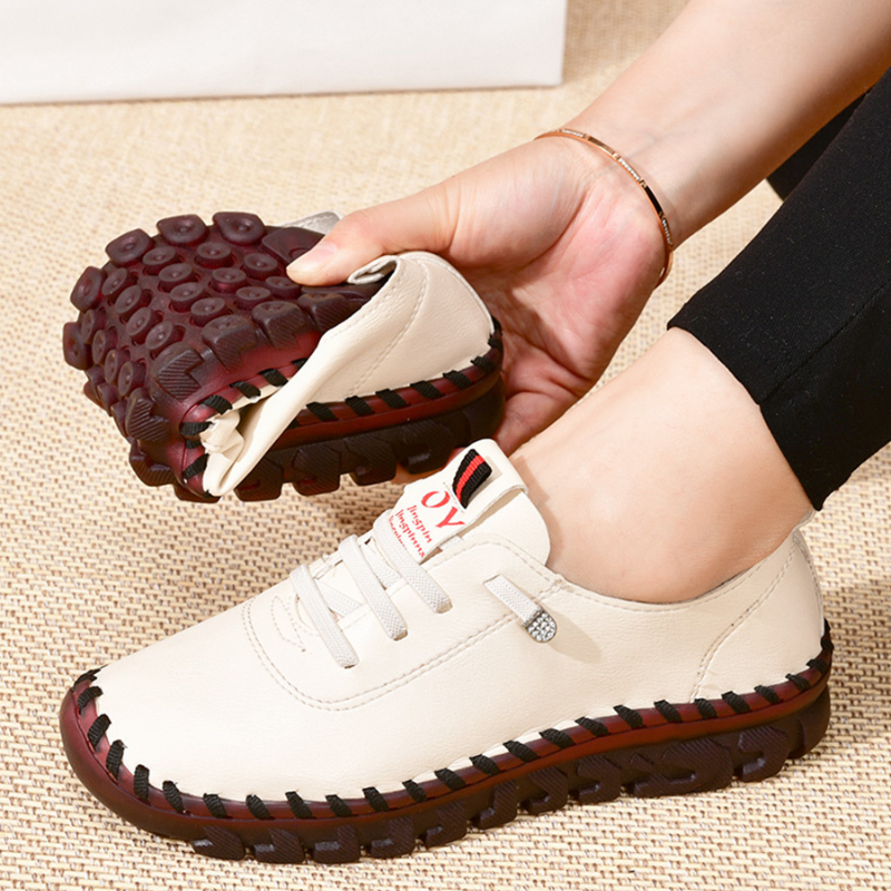 HAPPY GIRL 2023. Zapatos de Cuero con cordones para mujer.  flat slip-on. Zapatos Mujer Chaussure Femme.