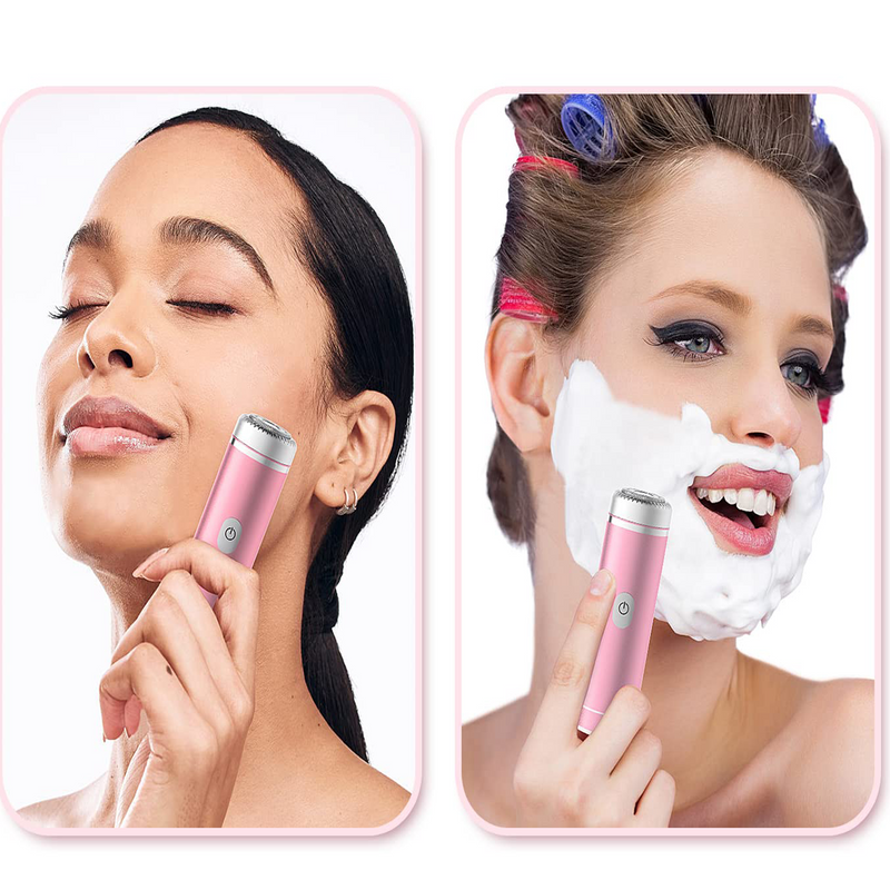 6D Facial Epilator Women Shaver Portable Cordless Rechargeable Painless for Cheek Chin Upper Lip Arms Legs 
