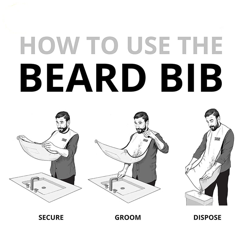Beard Bib Babero de barba-Beard Catcher - Hair clipping catcher-Men's Grooming Cape