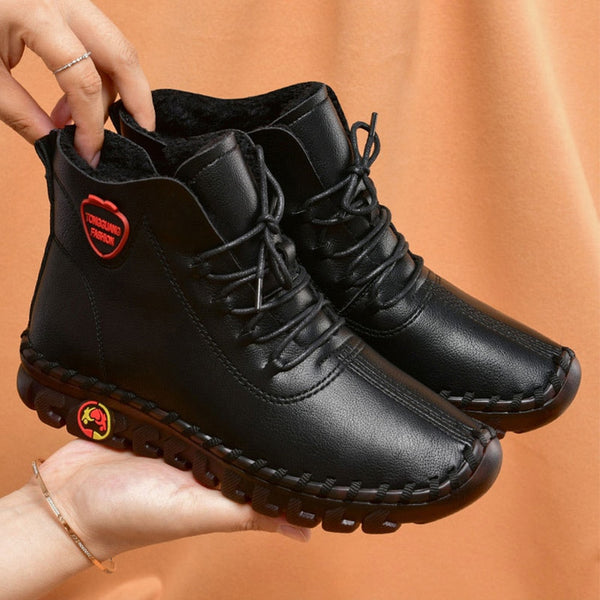 Cool Girl botas de cuero PU para mujer negras con suela acolchonada y diseno moderno de ALLONLINE24