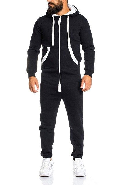 New 2 Pieces Sets Tracksuit Men Autumn Winter Pockets Hooded Sweatshirt + Sweatpants Sport Wear Sets Male Patchwork Sweat Suit