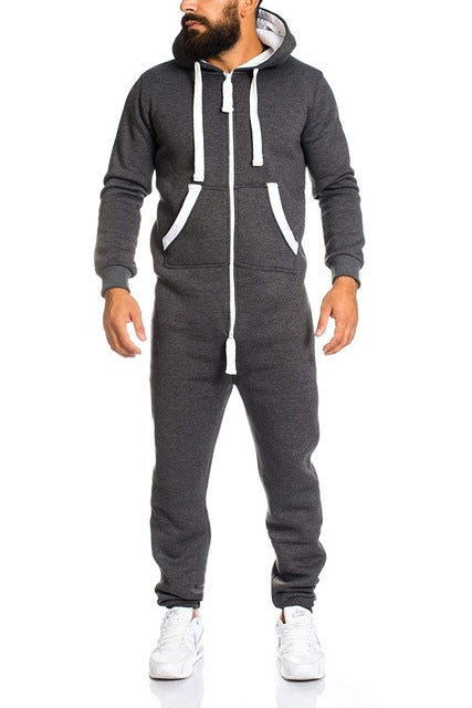 New 2 Pieces Sets Tracksuit Men Autumn Winter Pockets Hooded Sweatshirt + Sweatpants Sport Wear Sets Male Patchwork Sweat Suit