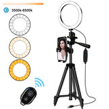 Selfie Ring Lamp With Tripod and control,video filming pack