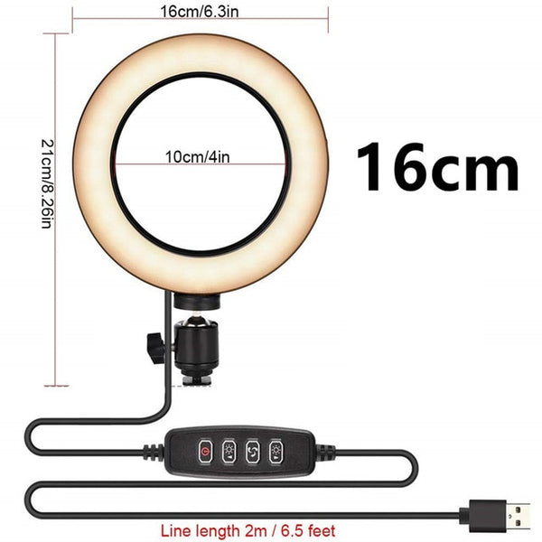Selfie Ring Lamp With Tripod and control, video filming pack