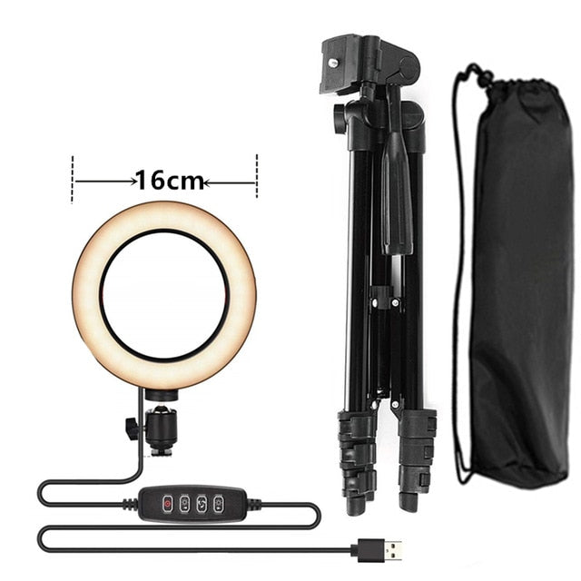 Selfie Ring Lamp With Tripod and control,video filming pack