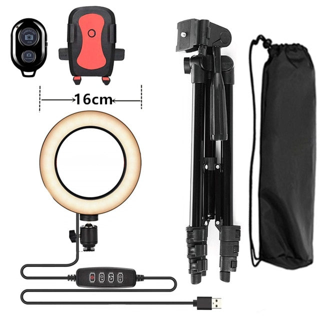 Selfie Ring Lamp With Tripod and control,video filming pack
