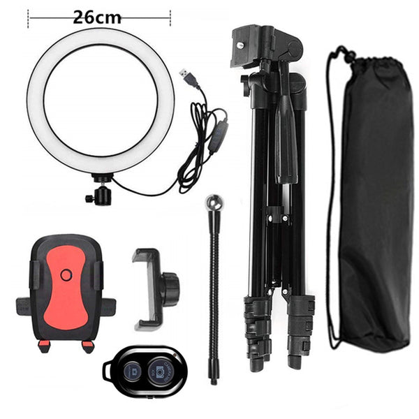 Selfie Ring Lamp With Tripod and control, video filming pack