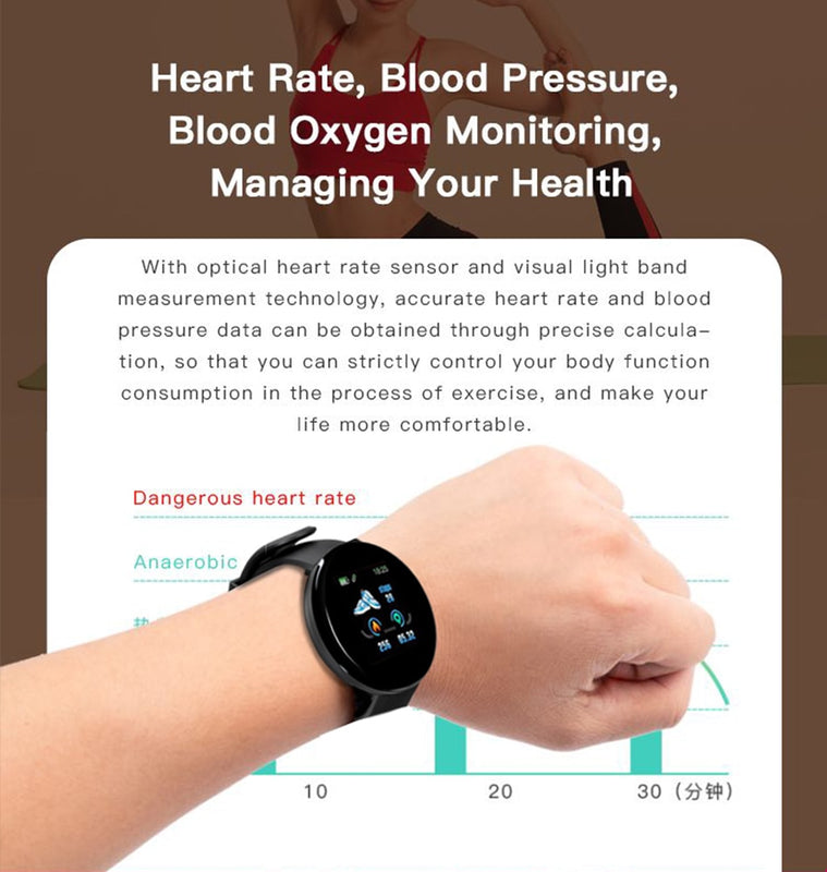 Fitness Tracker Smart Watch Bracelet D18 Unisex