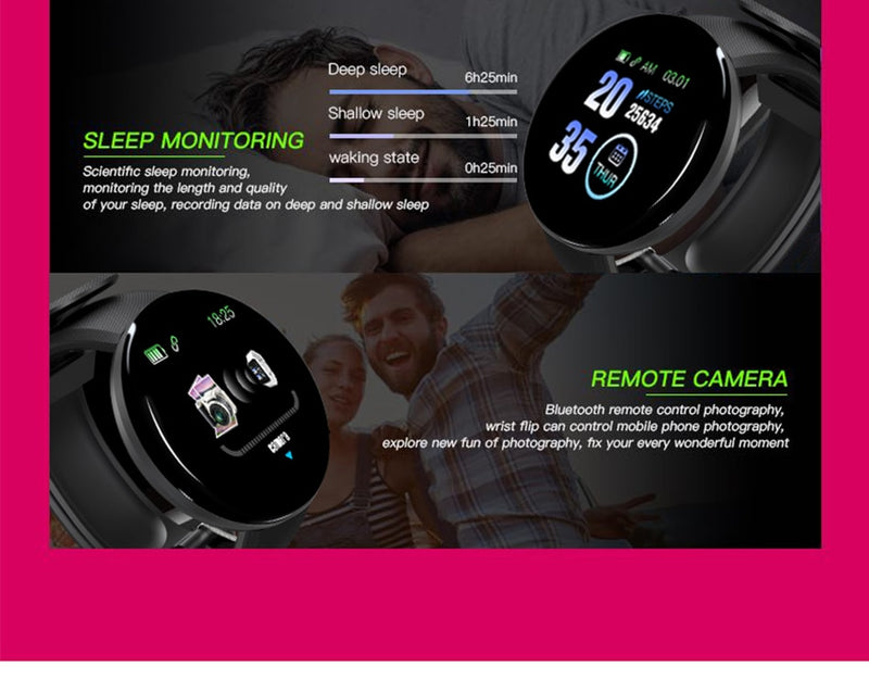 Fitness Tracker Smart Watch Bracelet D18 Unisex