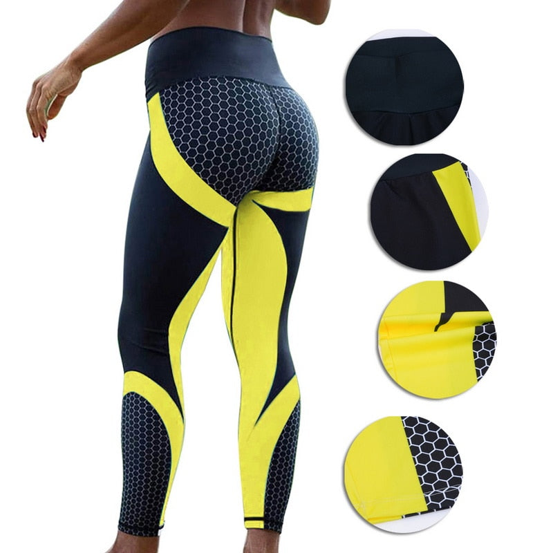 Sexy Mesh Printed Leggings fitness For Women