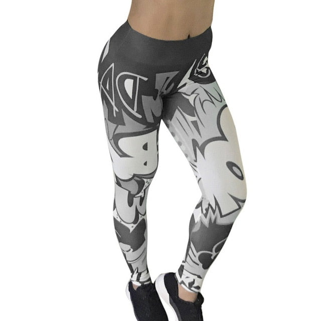 Sexy Mesh Printed Leggings fitness For Women