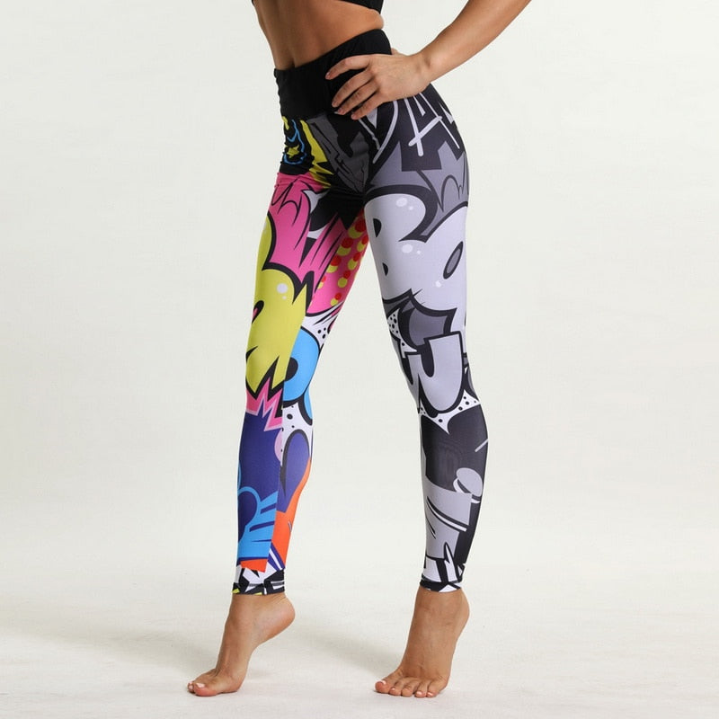 Sexy Mesh Printed Leggings fitness For Women