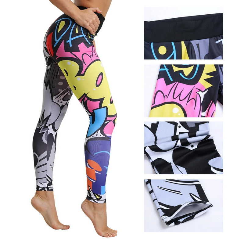 Sexy Mesh Printed Leggings fitness For Women