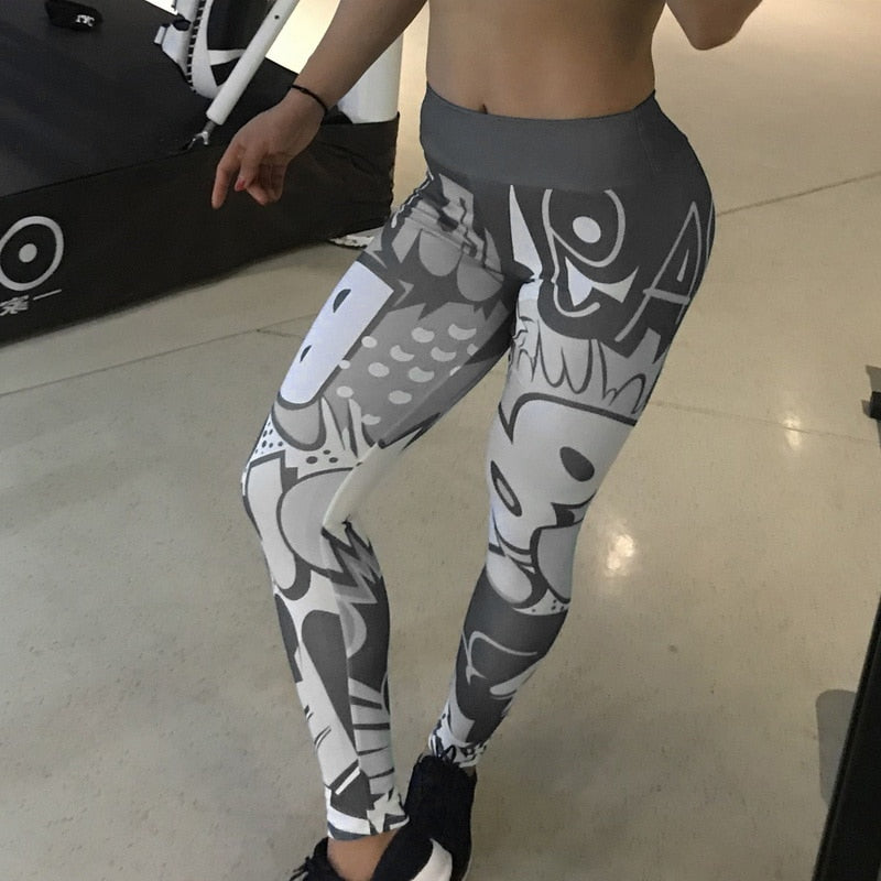 Sexy Mesh Printed Leggings fitness For Women