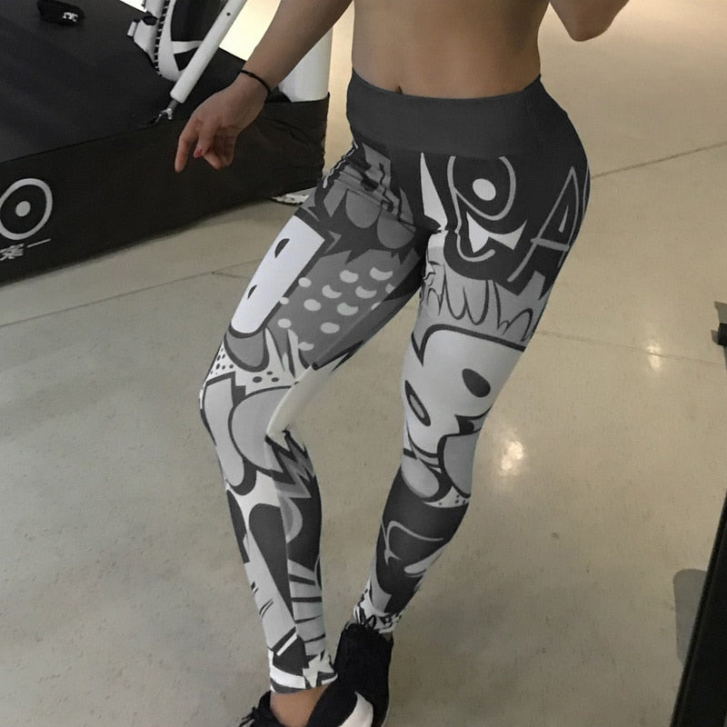 Sexy Mesh Printed Leggings fitness For Women