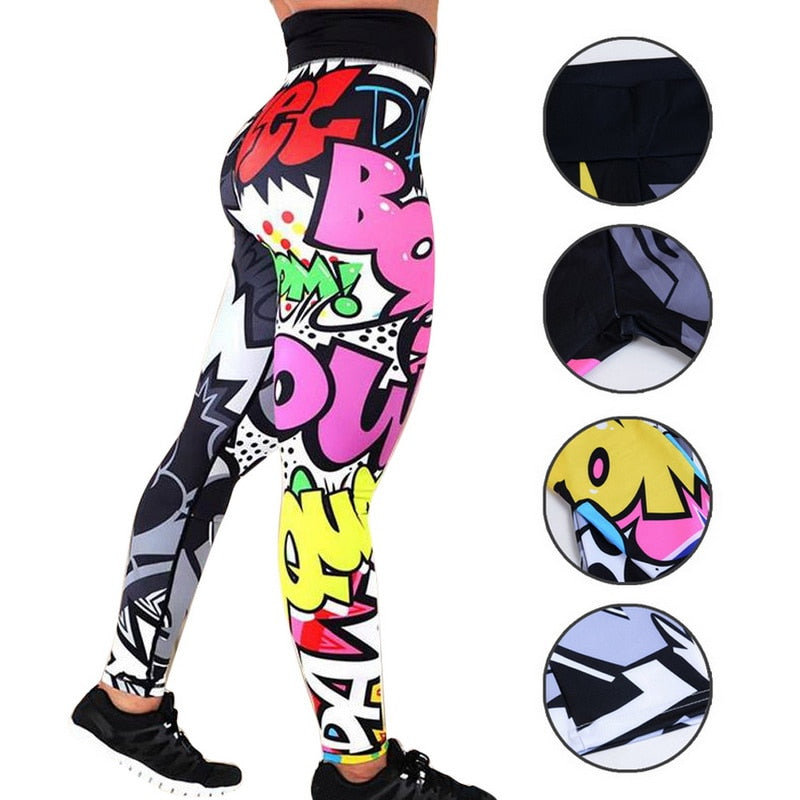Sexy Mesh Printed Leggings fitness For Women