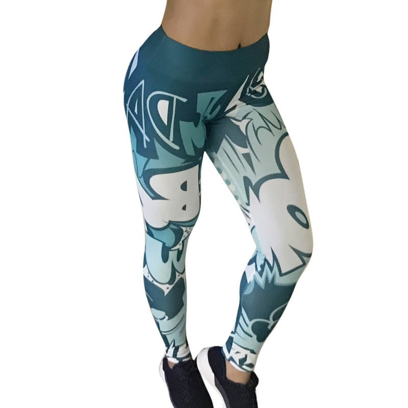 Sexy Mesh Printed Leggings fitness For Women