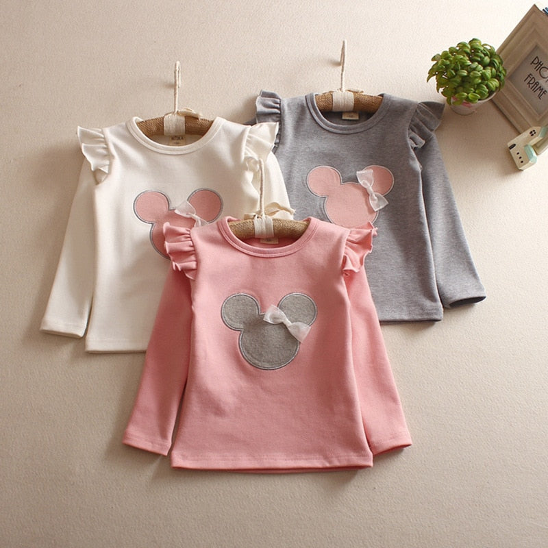 Girl's Long Sleeve T-shirt Bottoming Shirt Children Clothes Autumn Winter Cartoon T-shirt