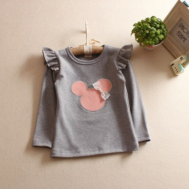 Girl's Long Sleeve T-shirt Bottoming Shirt Children Clothes Autumn Winter Cartoon T-shirt