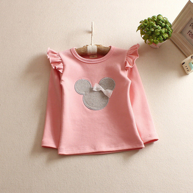 Girl's Long Sleeve T-shirt Bottoming Shirt Children Clothes Autumn Winter Cartoon T-shirt