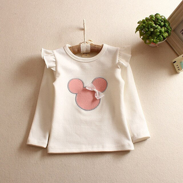 Girl's Long Sleeve T-shirt Bottoming Shirt Children Clothes Autumn Winter Cartoon T-shirt