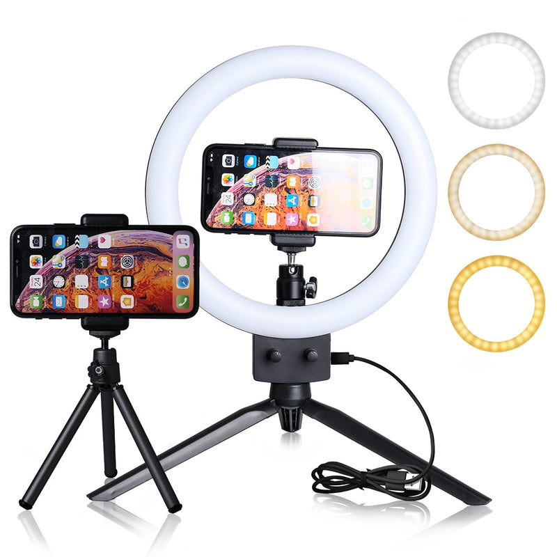 Desktop Ring Light With USB Plug Tripod Stand For YouTube Video Live and Photo Photography studio