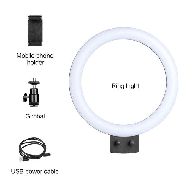 Desktop Ring Light With USB Plug Tripod Stand For YouTube Video Live and Photo Photography studio
