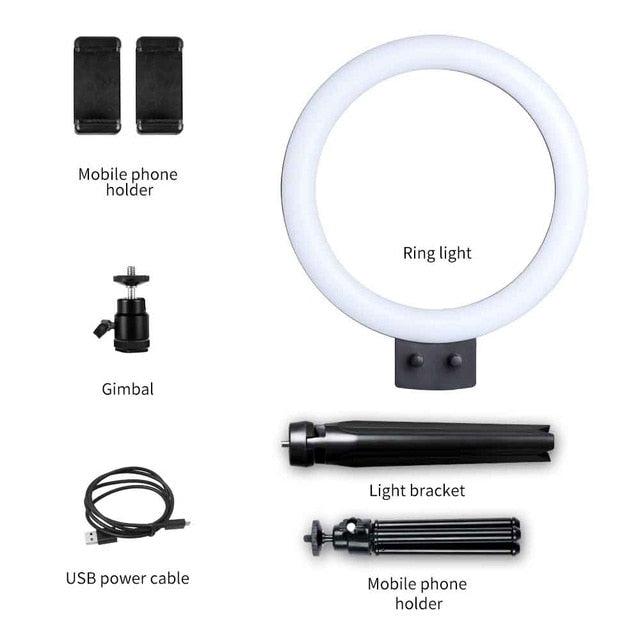 Desktop Ring Light With USB Plug Tripod Stand For YouTube Video Live and Photo Photography studio