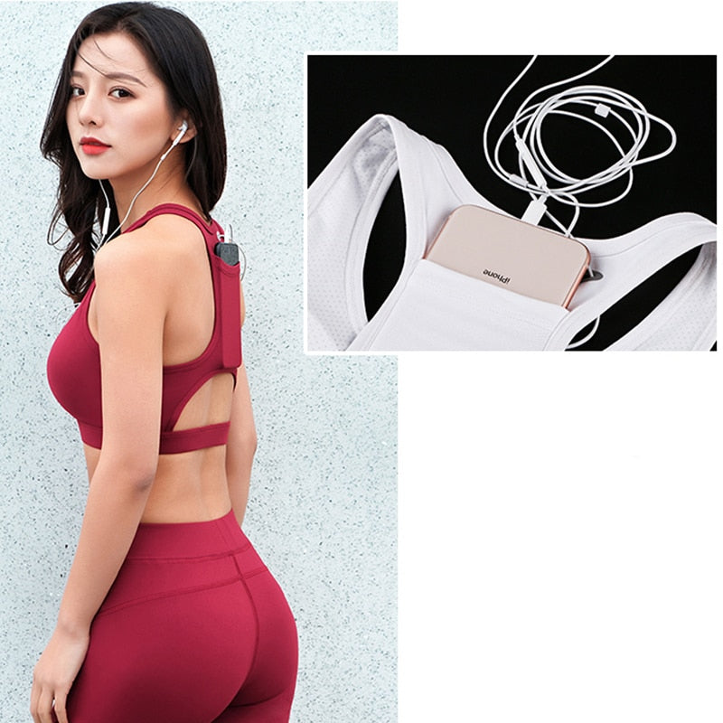 Sports Bra Compression Phone Pocket 2020
