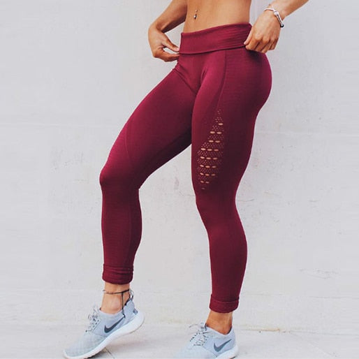 Women Stretchy Tummy Control High Waist Fitness Leggings