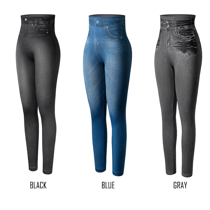 Slim Look Push Up Seamless High Waist Jeans Leggings Women